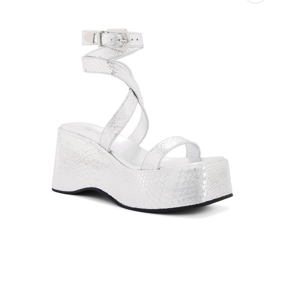 Silver Platform Sandals - Picture 1 of 7
